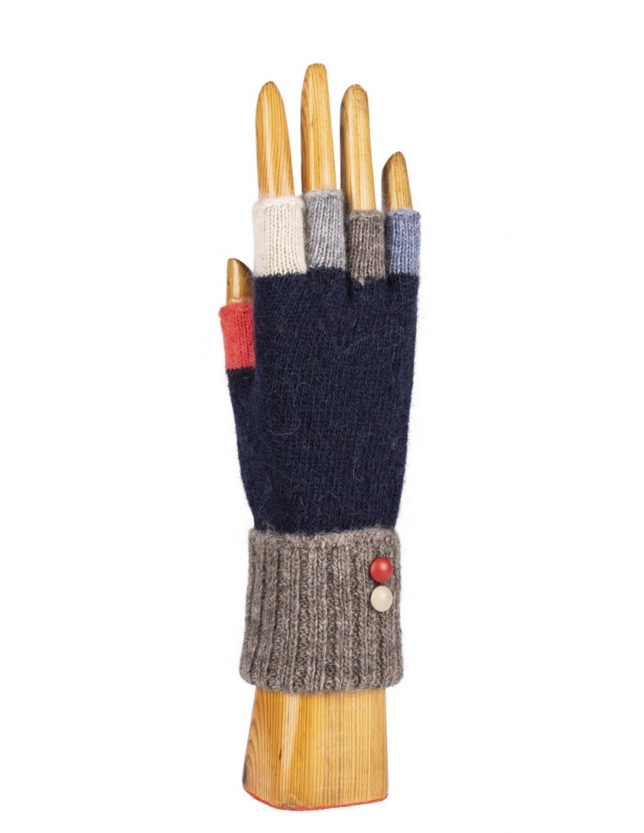 Woman Santacana Fingerless And Mitten Gloves | Wool And Angora Fingerless Multicolor Glove St-Ln-221