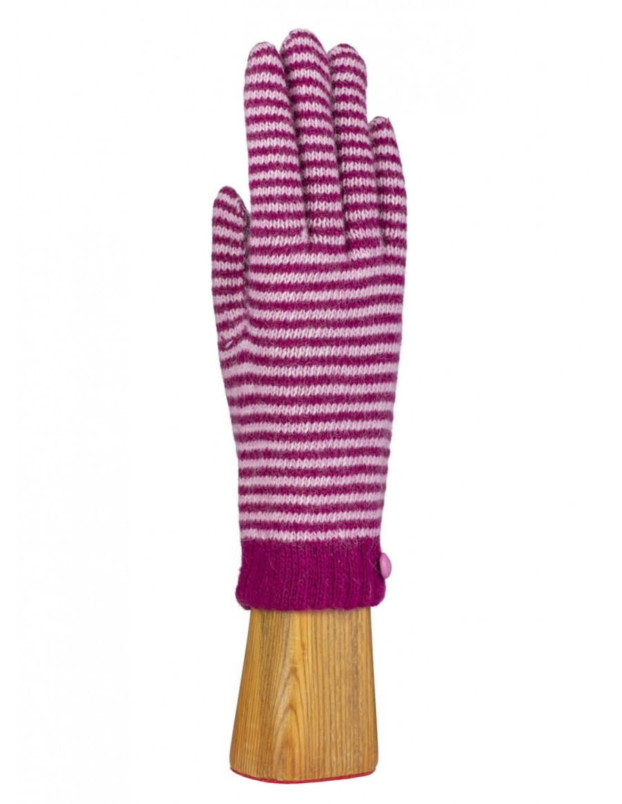 Woman Santacana Wool And Angora Gloves | Angora Glove With Stripes St-Ln-263