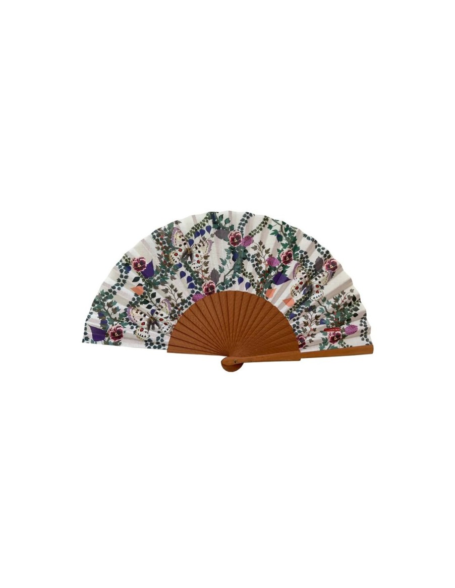 Summer Santacana | White Fan With Flowers Design