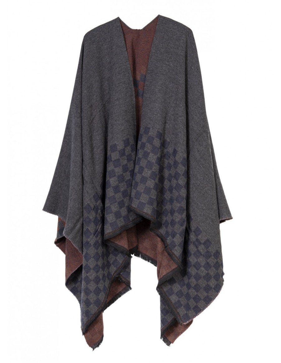 Woman Santacana | Double Face Poncho Fst-Lb-610P