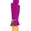 Woman Santacana Wool And Angora Gloves | Angora Glove With Leather Fringes St-Ln-296