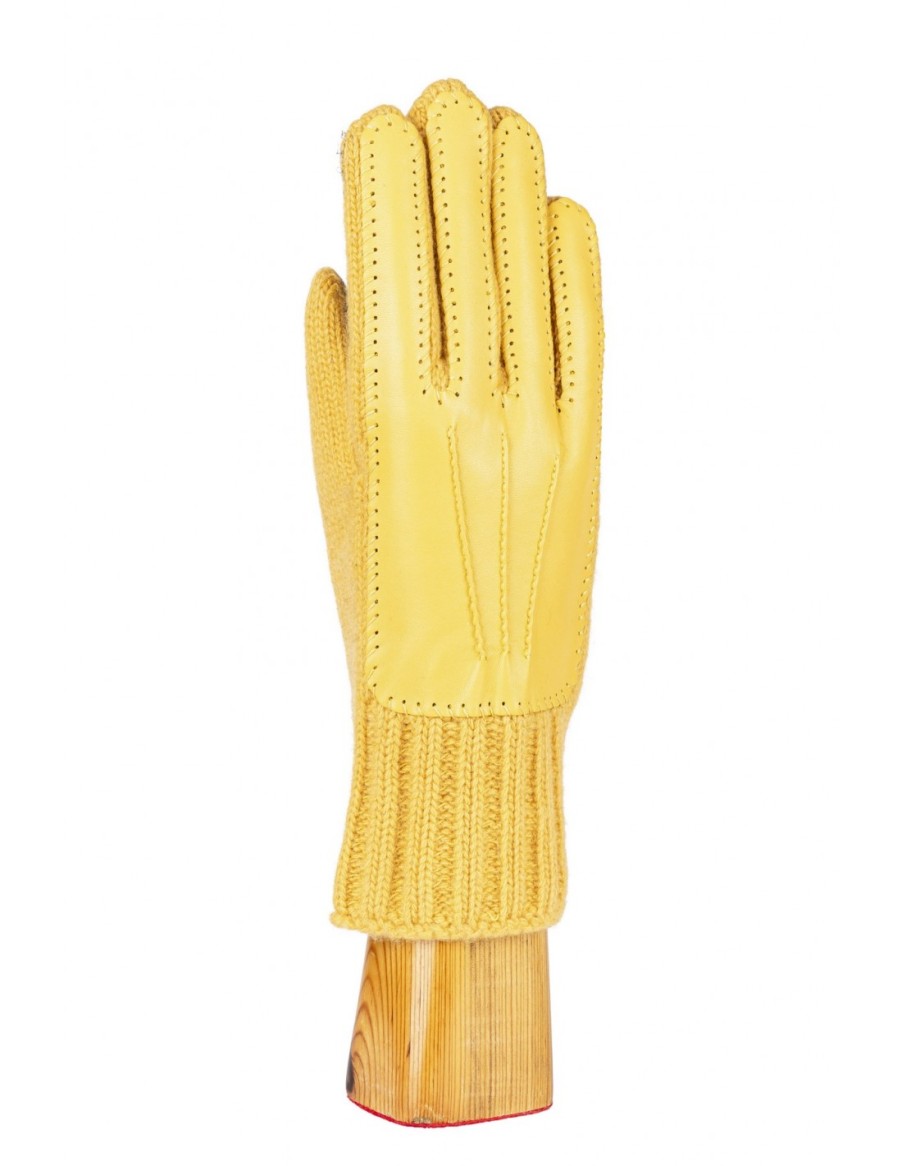 Man Santacana Wool And Cashmere Gloves | Merino Wool And Cashmere Glove With Leather St-Lc-327