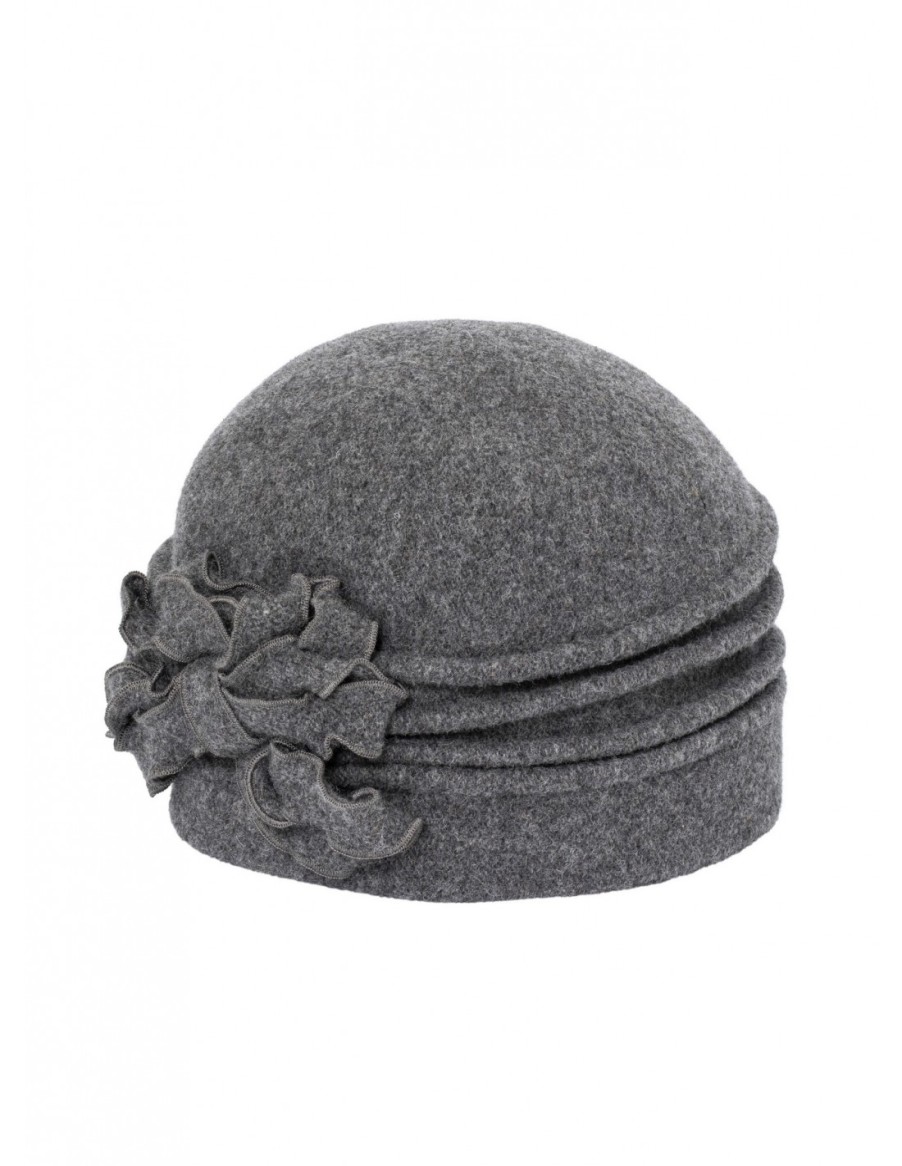 Woman Santacana | Wool Hat With Bellows And Flower Decoration St-Lg-251